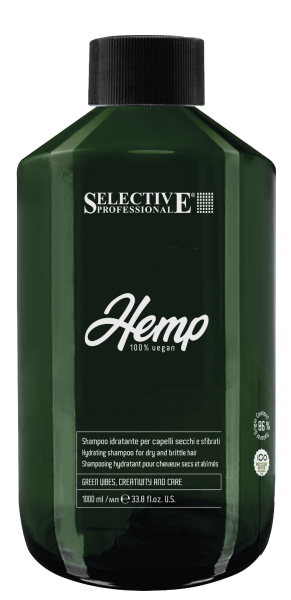 Selective Professional Hemp Feuchtigkeitsspendendes Shampoom it Hanfsamenöl-Extrakt: Tiefenreinigung für hydratisiertes, geschmeidiges Haar